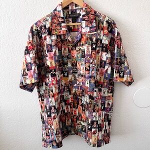 Playboy Vintage Centerfold Button Down Shirt Men’s Size Large Rare Iconic Trend‎